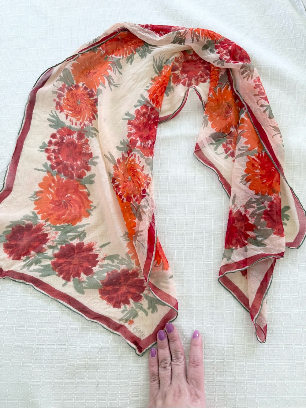 Late 60s/early 70s vintage Vera Neumann floral scarf
